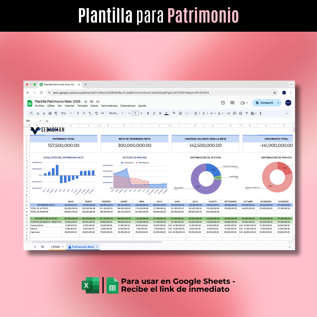 Plantilla para Aumentar patrimonio